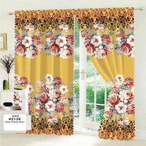 Red Heart Curtain Flower Design Kurtina for Window Home Decor Online Shop Elegant Printed Curtain for Window Door Bedroom Outdoor Door Home Decor Curtain Semi Cotton 100*210CM 1Pcs Home Decorations Kurtina
