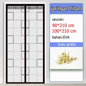 REAIM Tirai Pintu kamar Ac Tirai anti nyamuk Tirai Magnet Bahan PVC 90x210cm/100x210cm