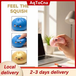 [COD] AqToCna Ship within 24 hours Steamed Bun Simulation Squeeze Toy Soft Stress Relief Ornament for Anxiety Office Gift and Relax Decor