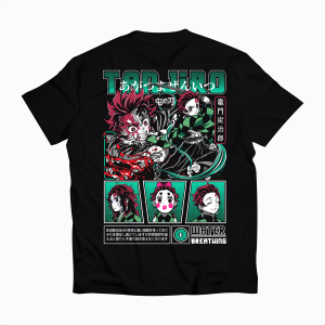 Kaos Tanjiro Kamado Demon Slayer 0057 Baju Anime katun 24s Jepang T-Shirt Anime Manga