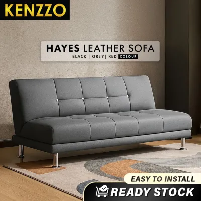 [FREE SHIPPING] KENZZO Hayes Foldable PVC Leather Sofa Bed / 3 Seater Sofa Bed / Water Resistant Sofa / Foldable PU Leather Sofa Bed Katil / Foldable sofa bed / Living Room Sofa / Multifunction Sofa ? PVC Sofa