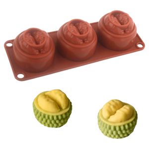 แม่พิมพ์ซิลิโคน ทุเรียน 3 ช่อง 5x2.5 cm 53 g 005224 วัตถุดิบเครื่องสำอางค์