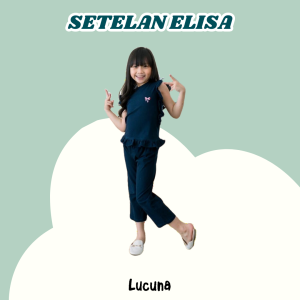 Setelan Anak Cewek Elisa Lucuna Warna Navy Size 1-5 Thn