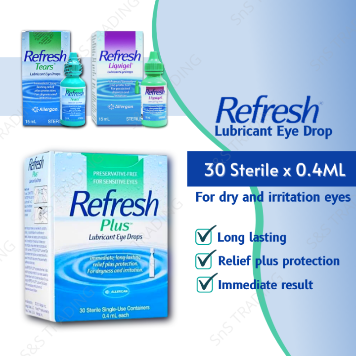 Exp2025allergan Refresh Plus Lubricant Eye Drops 30s Refresh Tears 15ml Refresh 3108