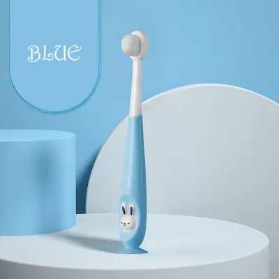 Kids with Suction Cup Can Stand Cartoon Rabbit Toothbrush Baby Soft Hair Toothbrush Baby Oral Care PAZU