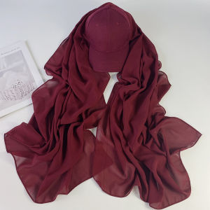 หมวกเบสบอลผู้หญิง ชีฟองมุก หมวกป้องกันแสงแดด หมวกคลุมศีรษะที่สะดวกสบาย หมวกฮิญาบขาวดำ