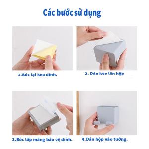 Kệ đựng remote máy lạnh - Hộp đựng điều khiển - Gía lưu trử sạc điện thoại dán tường -Có móc máng chui điện