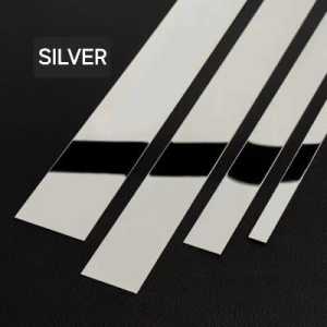 3M List Plat Strip Mirror Gold Stiker Dinding Garis Datar Bahan Stainless Steel Warna Emas