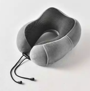 (SG) Ultimate Travel Neck Pillow | U-Shape Memory Foam Foldable & Hygienic for Flight & Car Comfort