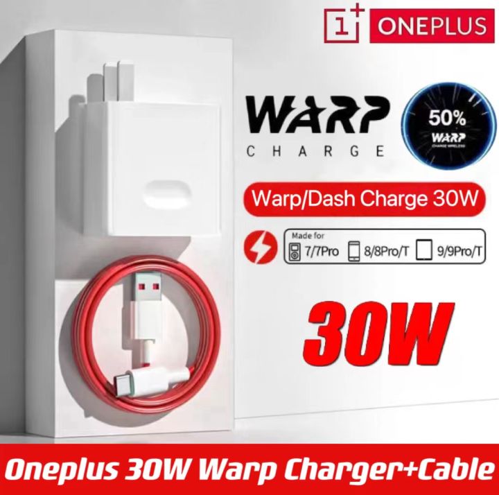 Original OnePlus 7 Pro Warp Charger 30W With USB-C Cable - OEM White Wall Charger