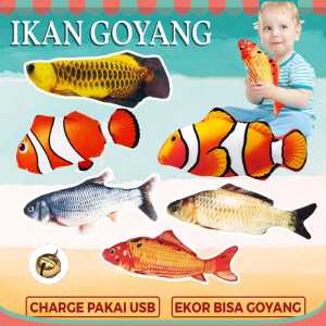 Mainan Anak Ikan Bergerak Mainan Kucing Boneka Ikan Bisa Gerak Dancing fish Ukuran Jumbo / Ikan Gerak Goyang Murah Lucu Cat Electric Simulation Fish Toys