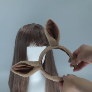 Faux Fur Dunkey Ears Horse Ear Headband Animal Hair Hoop Horse Ears Realistic Headband Horse Cosplay Accessories