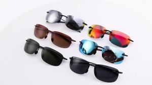 Mens outdoor cycling sunglasses  TR90 Memory Frameless Lightweight HD Polarized Sunglasses