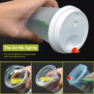 50Pcs 90mm Cup Lid Milk Tea Plastic Dome Lid Conjoined Hard Lid For Juice And Coffee Cup Flat Lid