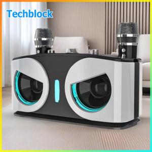 Portable Wireless Speakers with 2 Microphones Subwoofer Powerful Sound Box Rechargeable Battery for Adults Kids Home Party Gifts