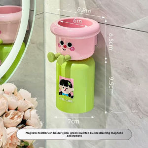 AODUOYAYA Magnetic Toothbrush Cup Bathroom Magnetic Suction Mouth Cup Multifunctional Inverted Wall Mount Kids Wash Cup