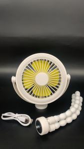 Baby Stroller Fan With Flexible Tripod Clip OnHandheld Fan USB Rechargeable Octopus Fan With LED Night Light 3 Speeds Desk Fan For Car Seat Crib Camping Travel