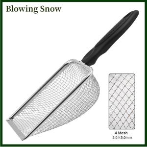 Blowing Vật nuôi làm sạch công cụ thép không gỉ Phân xẻng Net mèo xả rác xẻng loài bò sát thằn lằn cát xẻng lưới màn hình phân muỗng