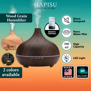 HAPISU Aroma Ultrasonic Air Diffuser for Essential Oil Humidifier Air Purifier Air Freshener Bed Lamp Pao Pewangi Bilik