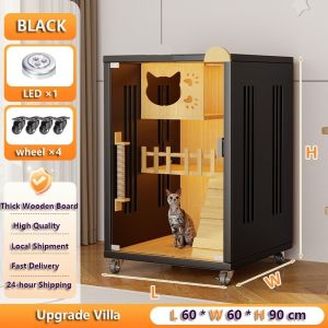 Cat Villa An indoor multi-layer solid wood pet store showcases a luxurious three-story cat house