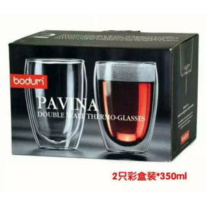 Bodum PAVINA Double Walled Glass Cup Microwavable Latte Mug Coffee Cup Espresso Cup Tea Cup Hot Water Cup 2 pcs