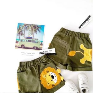 Celana Canvas Singa (SUPER BAGUS dan full bordir aplikasi)  celana anak laki celana pendek anak selutut perlengkapan baby celana anak bayi laki laki terlaris