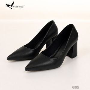 Giày cao gót nữ Whale Shoes (G05) mũi nhọn da mờ đế chống trơn trượt