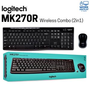 คีย์บอร์ดและเมาส์ไร้สาย⚡️ LOGITECH MK270R Wireless Combo Mouse + Keyboard (คีย์ไทย-อังกฤษ) ประกัน 3 ปี
