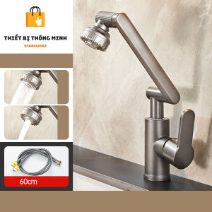 Vòi Chậu Rửa Lavabo Nóng Lạnh Xoay 1080 độ Tặng Kèm 2 Dây Dẫn