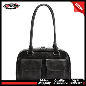 【Free Shipping】 Modern Women Hobo Bag Durable PU Leather Simple Design Double Pocket for Daily Activities