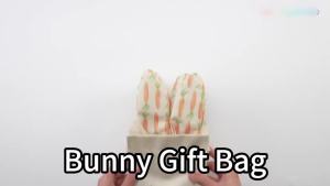 24Pcs Easter DIY Craft Bags for Kids Kraft DIY Bunny Paper Gift Bags with Handles Classroom Spring Holidays Party Decorations