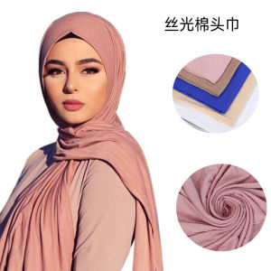 Jifang phụ nữ đồng bằng cotton mềm mại Khăn trùm đầu hồi giáo Khăn trùm đầu Khăn Choàng 170x60cm 20 màu wj559