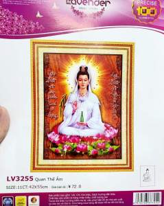 [HCM]Tranh thêu Quan Thế Âm LV3255 + 223207 - nhiều kích thước