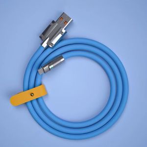 Fast Charging Jet Zinc Alloy Joint Data Charging Cable Metal Alloy Liquid Silicone Quick Charge LA