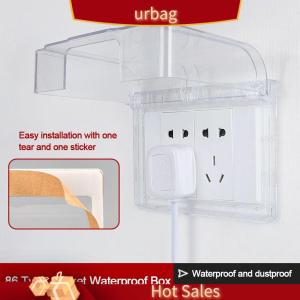 URBAG กาวในตัว ฝาครอบป้องกันสวิตช์ 86ประเภท พลาสติกทำจากพลาสติก ซ็อกเก็ตกล่องกันน้ำ อุปกรณ์เต้าเสียบไฟฟ้า อุปกรณ์ติดผนัง ซ็อกเก็ตป้องกัน ห้องน้ำในห้องน้ำ