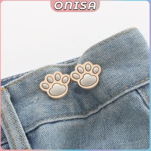 Onisa Cute Cat Paw Waist Buckle Pants Waist Button Adjustable Detachable Fixed Snap Fastener 1set