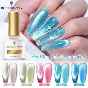 BORN PRETTY 1pc Blue Pink Purple Gel Nail Art Polish Nail UV Gel Cat Eye Gel Soak Off Led UV Gel Nail