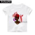 2025 New Year Spring Festival Melanin Black Girl T-shirt  Musim Panas Pakaian Kanak-kanak Personaliti Afrika Gadis Cetakan Bunga Kanak-Kanak T Baju  COD. 