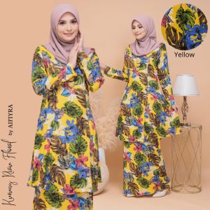 Baju Kurung Riau Floral Como Crepe | Baju Raya | Nikah | Kahwin | Tunang | Bridesmaid | Pejabat | Kuliah