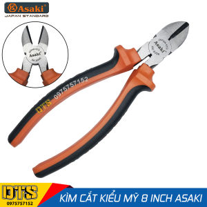 Kìm cắt kiểu Mỹ Asaki A+cut Tech 8 inch/ 200mm thép High Carbon độ cứng cao kềm đa năng chuyên dụng kềm cắt dây điện