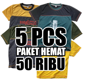 Baju Kaos Anak Laki-laki Paket 50ribu dapat 5 pcs Bahan Katun Nyaman untuk Usia 1-12 Tahun