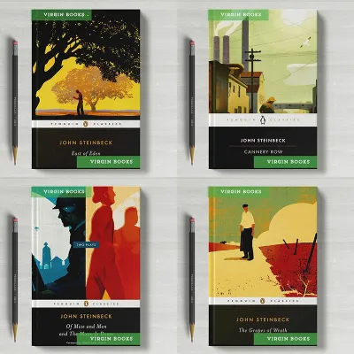 Grapes of Wrath - East of Eden - Of Mice and Men and The Moon Is Down - Cannery Row ( books by John Steinbeck )