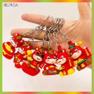 RUASA Creative Cartoon 2026 Year Of The Horse Keychain Cute Zodiac Pony Key Ring Bag Pendant Car Key Accessories Backpack Decoration Gift