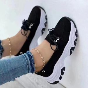 Free Shipping Plus-Size WomenS Spring Casual Thick-Soled Lace-Up Flats