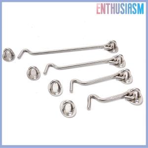 【Enthusiasm】🌟🌟【Hot Sale】🎈 เหล็กกล้าไร้สนิมตะขอห้องโดยสารและสลักตาล็อค Shed ประตูจับผู้ถือเงียบ