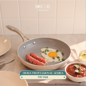 Roschel Diora Professional Fry Pan 20 cm  22 cm  24 cm Ceramic Non-Stick Greblon CK2 German Coating Panci Wajan Penggorengan Anti Lengket Tahan Gores Induksi