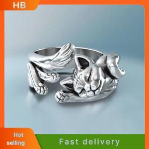 HB Vintage Cute Cat Rings Women Jewelry Trendy Adjustable Ring Gift Party Accessories