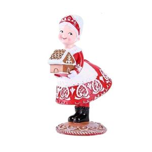 Vintage Gingerbreads Santa Couple Resins Statues Christmas Figures for Festival Home Embellishment Tabletop Decoration