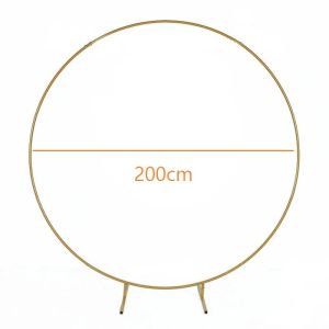 2M Balloon Arch Stand Gold Flower Rack Circle Arch Backdrop For Wedding/Birthday Party