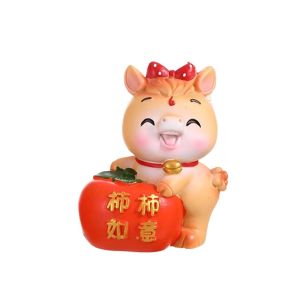 Nexus cny decorations 2026 新年装饰挂件2026 福禄寿 Year of The Horse 2026 Horse Year Mascot Cute Resin Horse Figures Ornament Festival Decorations Decorative Zodiac Horse Figurines New Year Gift